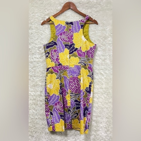 London Times Floral Faux Wrap Sleeveless Dress - Picture 2 of 9